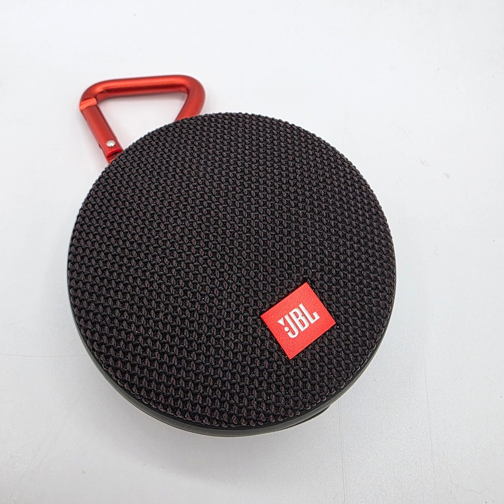 JBL Clip 2 Portable Bluetooth Speaker Black Red Carabiner